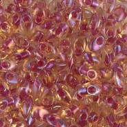 Abalorios Miyuki Long Magatama 4x7mm - Dark pink lined amber LMA-363